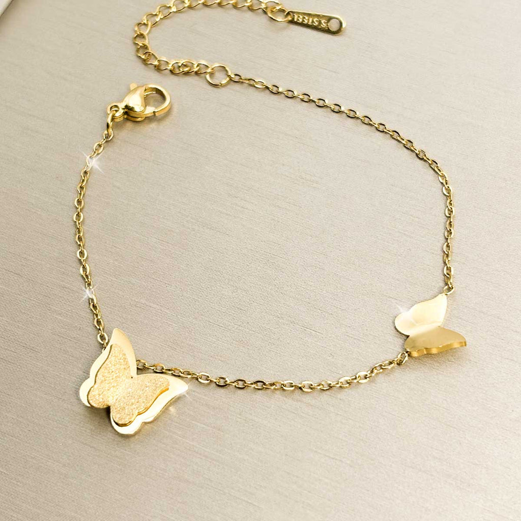 Goldfarbenes Schmetterling Armband