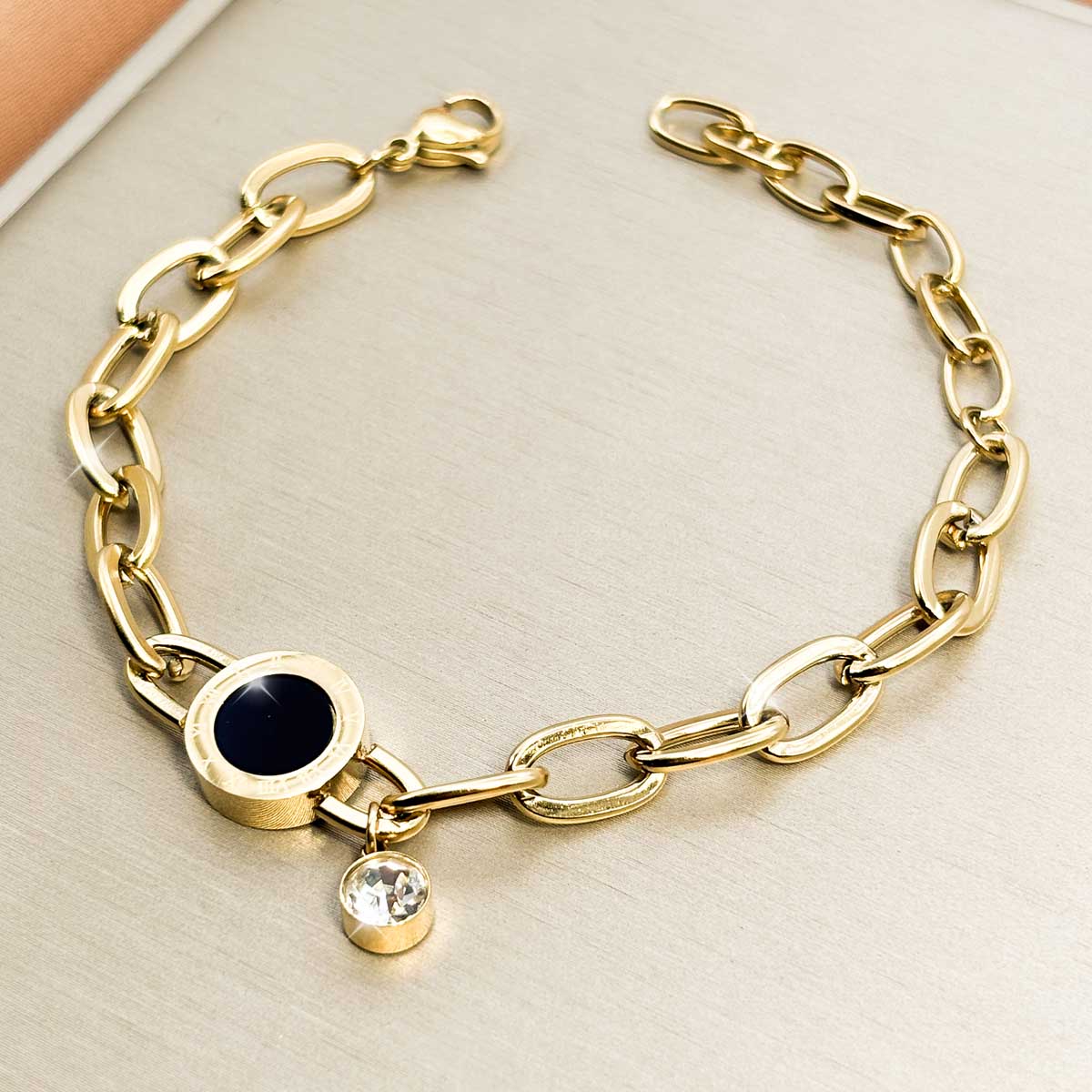 Goldfarbenes Zirkonia Armband