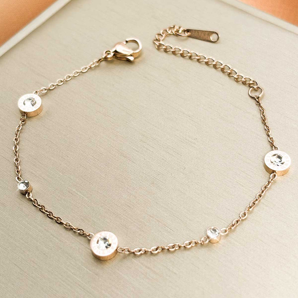 Rosegoldfarbenes Zirkonia Armband