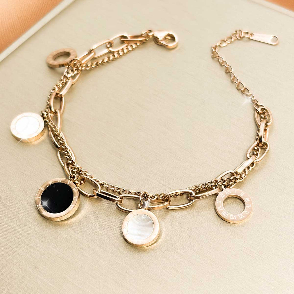 Rosegoldfarbenes Charm Armband