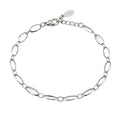 Silberfarbenes Edelstahl-Armband für Damen mit großen, länglichen Kettengliedern, Hauptfoto.