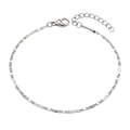 Filigranes silberfarbenes Damen-Armband aus Edelstahl mit flach gewalzten Kettengliedern, Hauptfoto