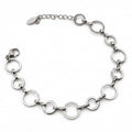 Silberfarbenes Damen-Armband aus Edelstahl mit abwechselnd großen und kleinen runden Kettengliedern, Hauptfoto.