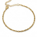 Goldfarbenes Damen-Armband aus Edelstahl mit einer feinen, elegant gedrehten Kettenstruktur, Hauptfoto