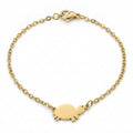 Goldfarbenes Damen-Armband aus Edelstahl mit einem minimalistischen Schildkröten-Anhänger, Hauptfoto