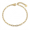 Minimalistisches goldfarbenes Damen-Armband aus Edelstahl mit ovalen Gliedern, Hauptfoto