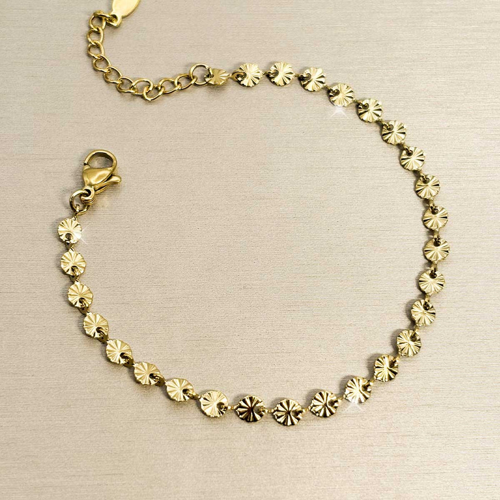 Goldfarbenes Plättchen Armband