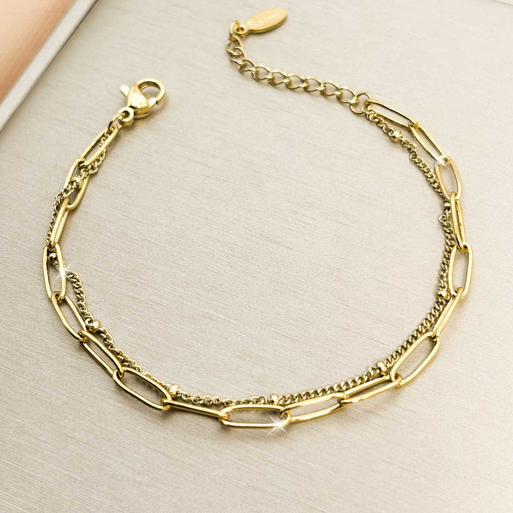 Goldfarbenes Layering Armband