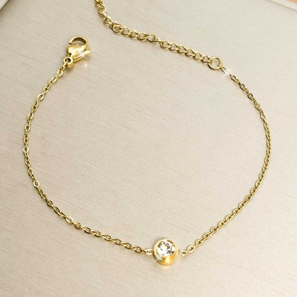 Goldfarbenes Zirkonia Armband