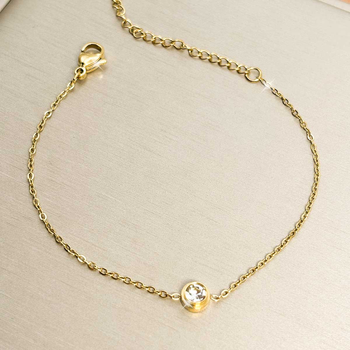 Goldfarbenes Zirkonia Armband