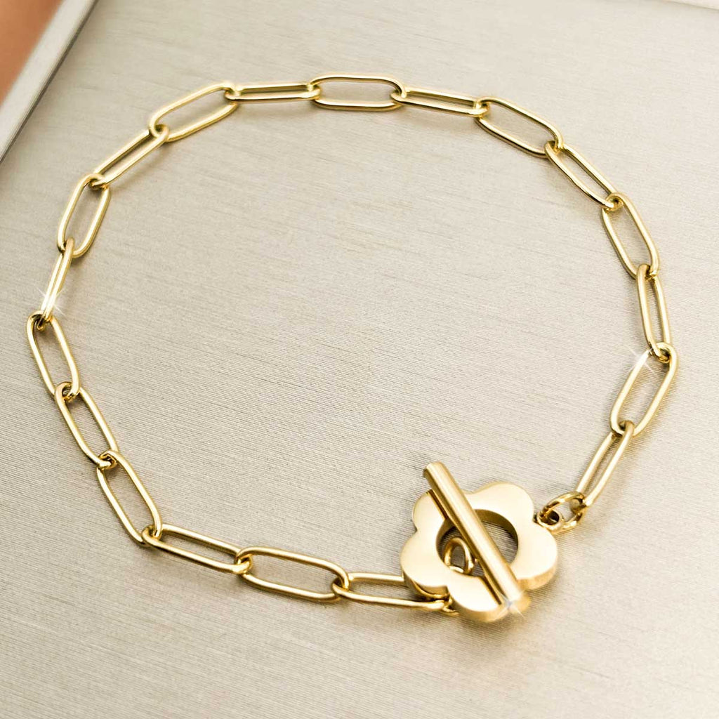 Goldfarbenes Blüte Armband