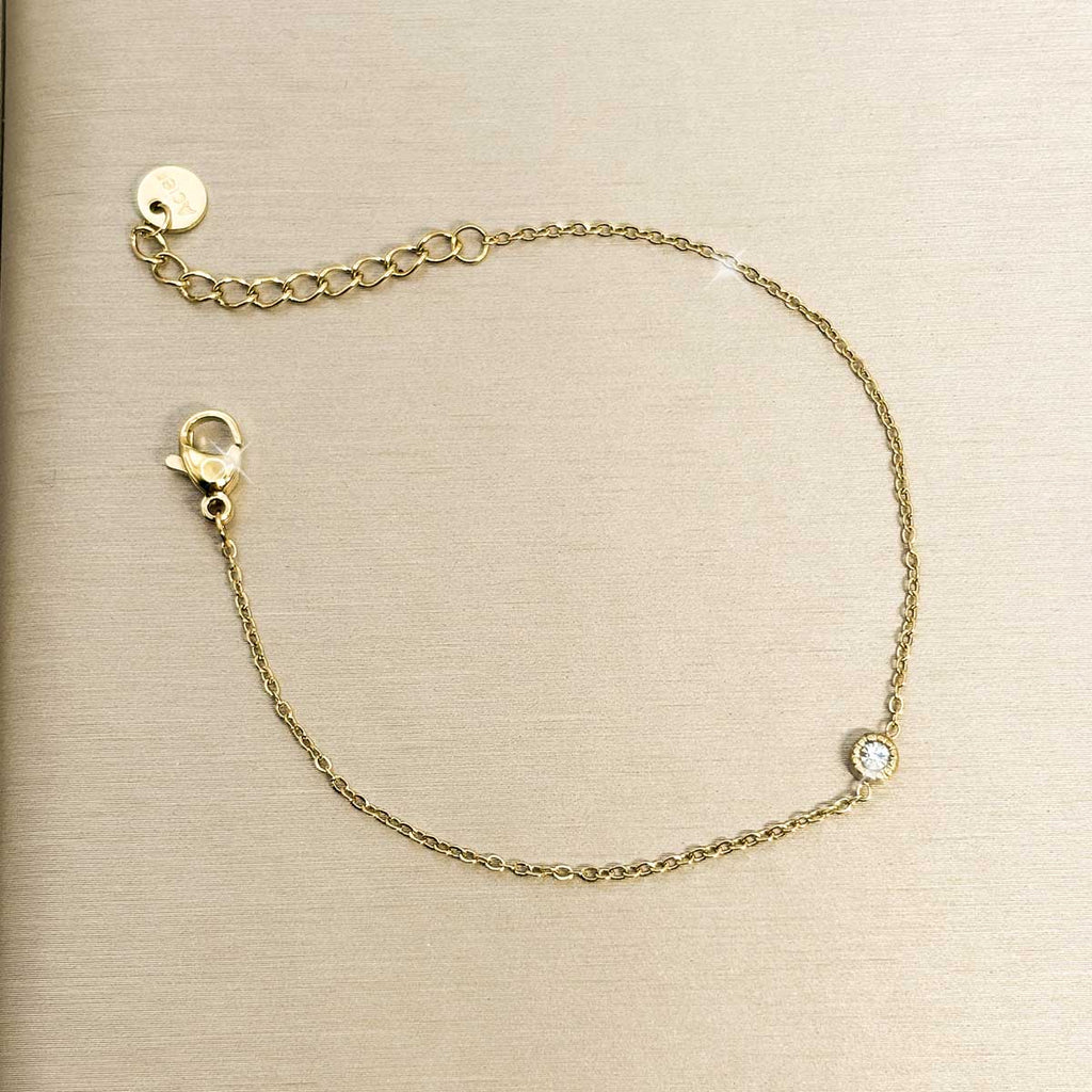 Goldfarbenes Zirkonia Armband