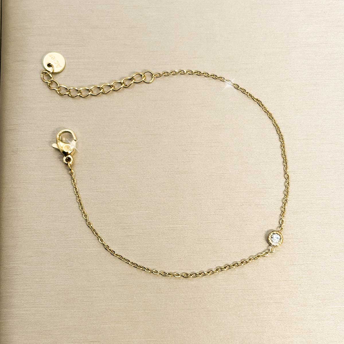 Goldfarbenes Zirkonia Armband