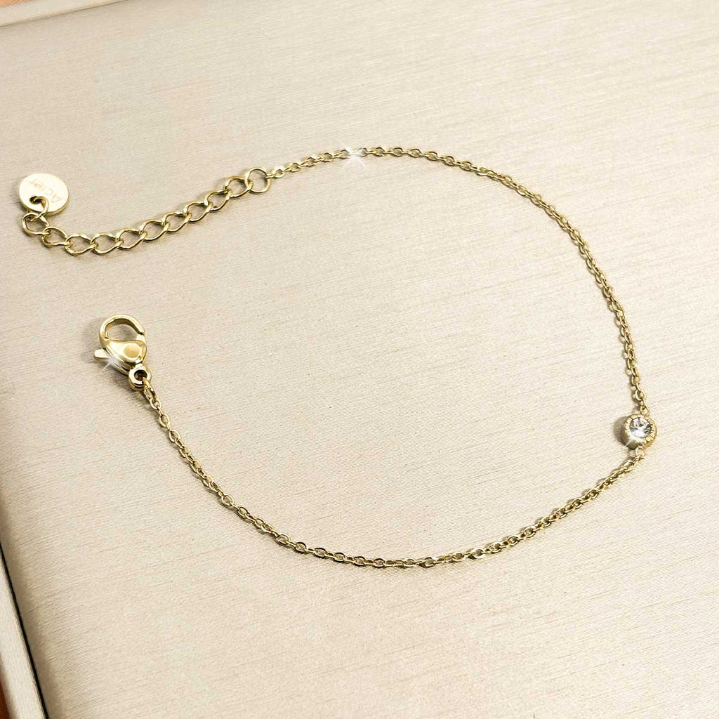 Goldfarbenes Zirkonia Armband