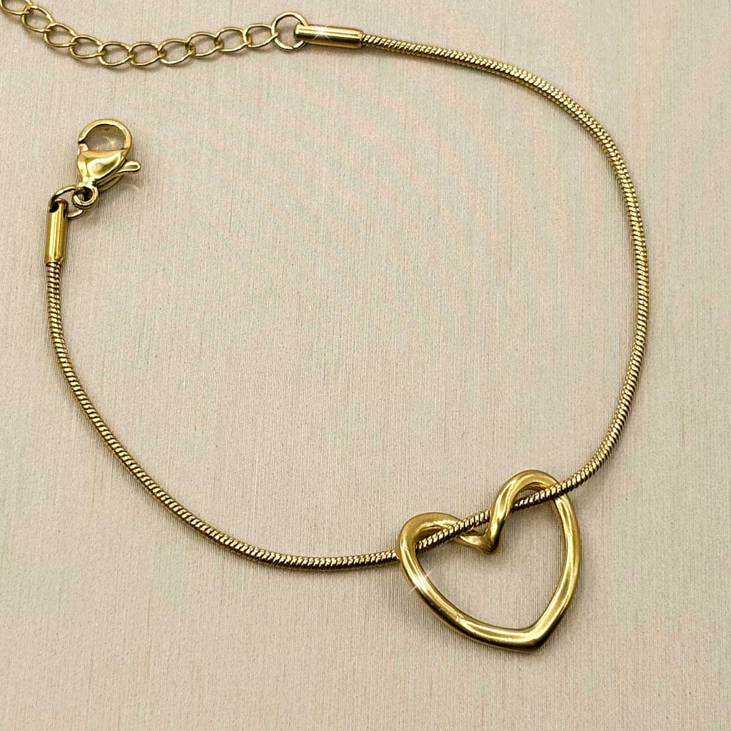 Goldfarbenes Herz Armband