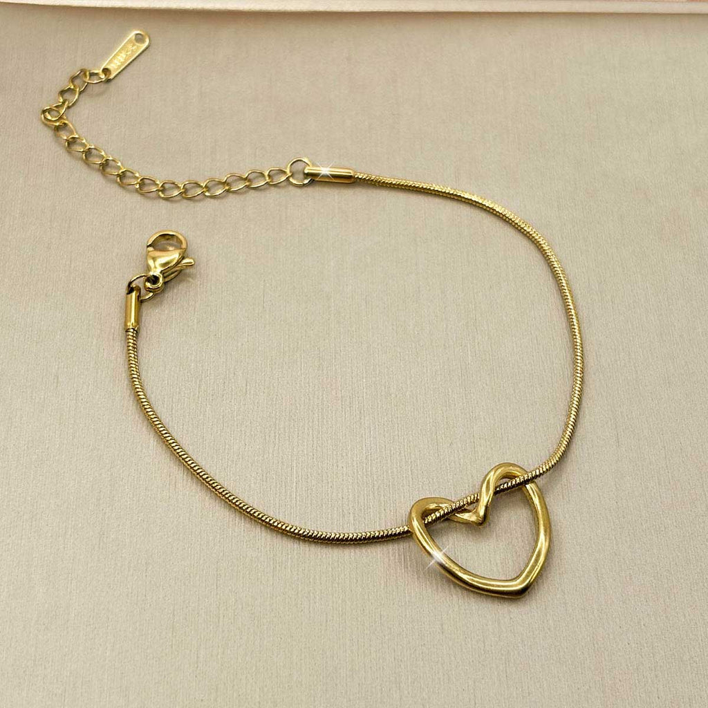 Goldfarbenes Herz Armband