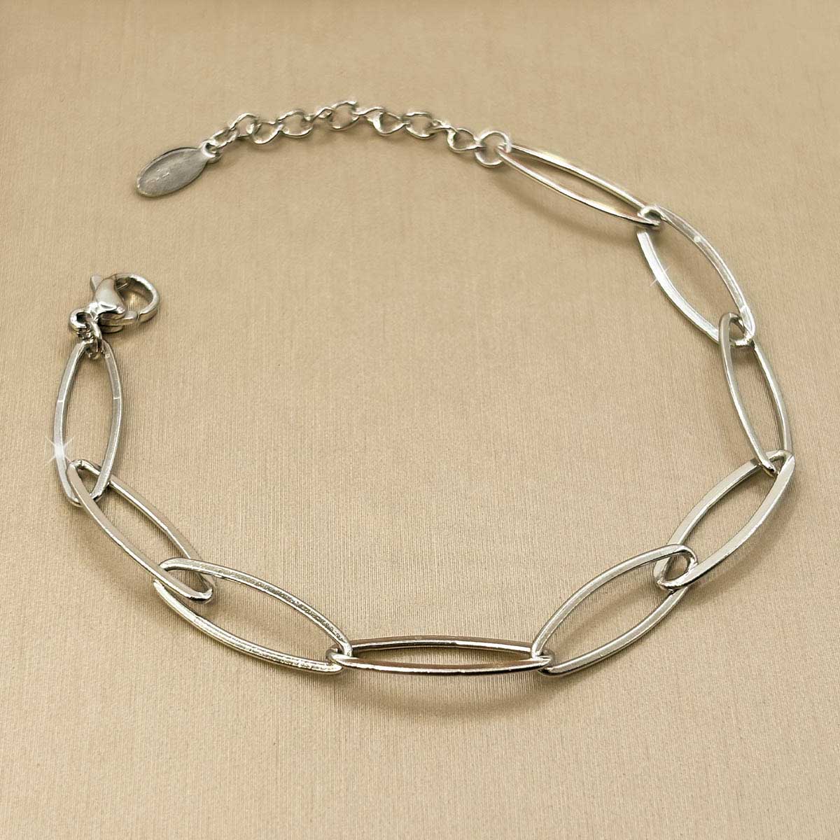Silberfarbenes Glieder Armband