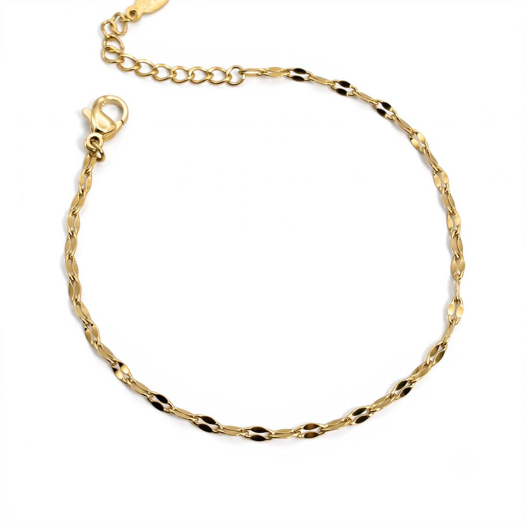 Goldfarbenes Damen-Armband aus Edelstahl aus feiner Kette, Hauptfoto