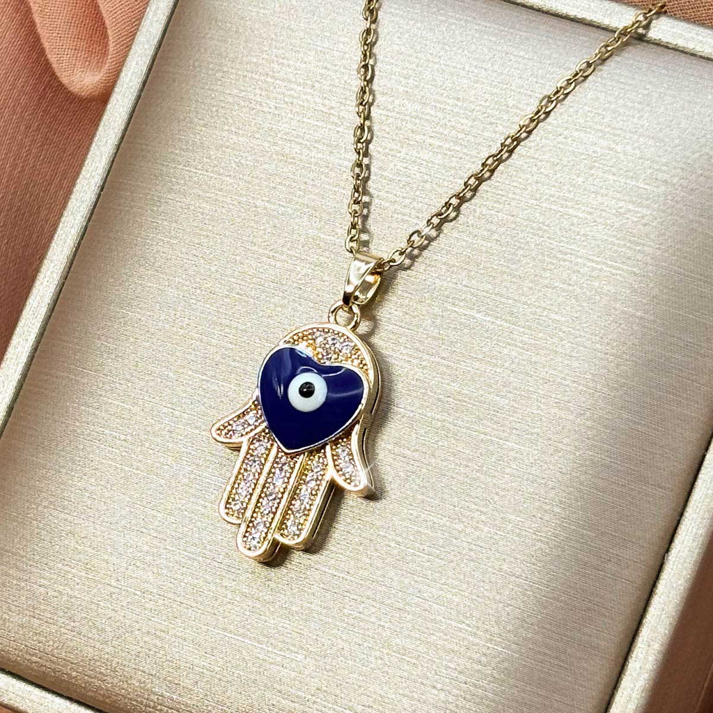 Goldfarbene Hamsa Halskette