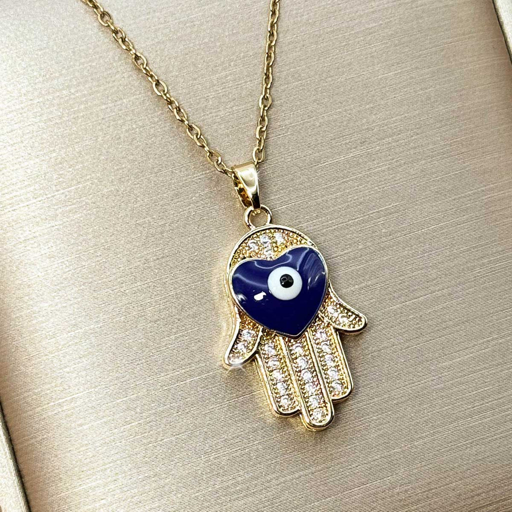 Goldfarbene Hamsa Halskette