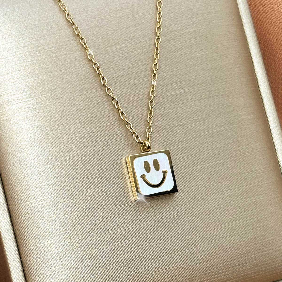 Smiley Plaketten Halskette