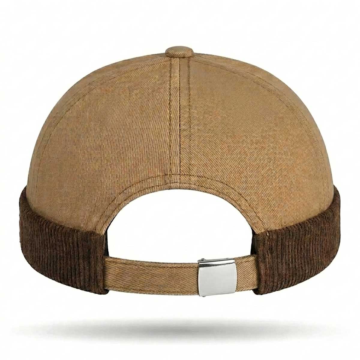 Docker Cap Beige-Braun – Cord Hafenmütze mit Patch