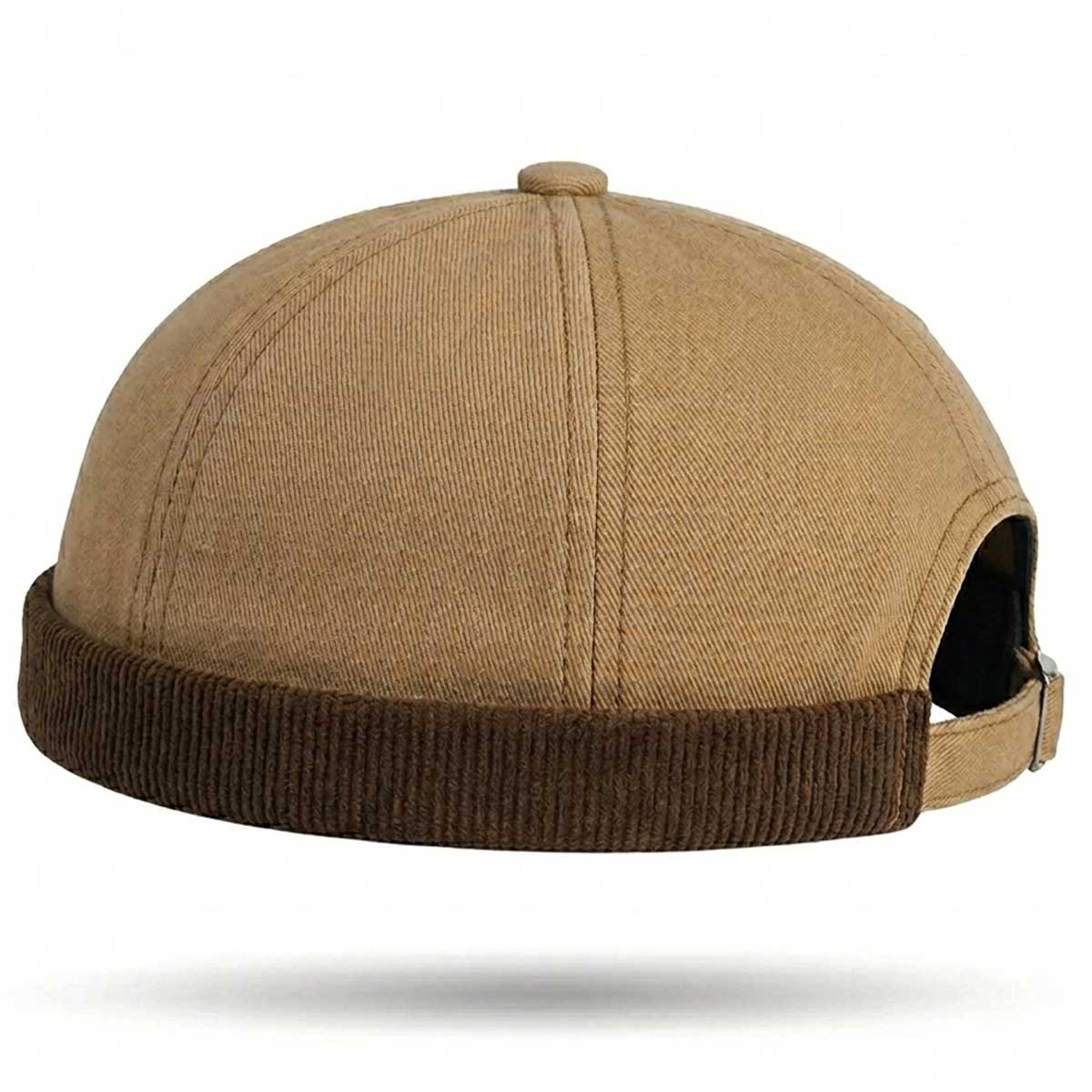 Docker Cap Beige-Braun – Cord Hafenmütze mit Patch