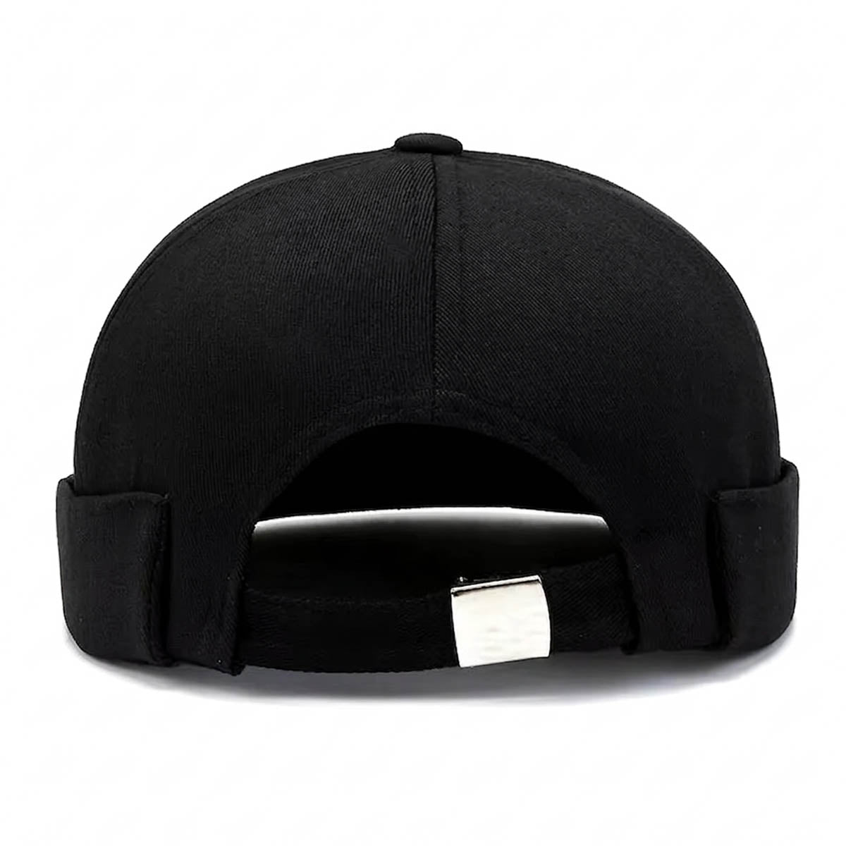Schwarze Docker Cap mit Flammen-Stickerei – Trendige Hafenmütze Unisex