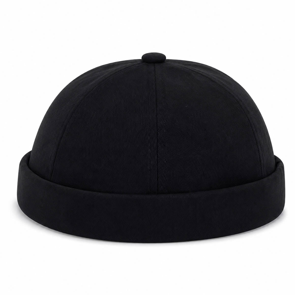 Schwarze Docker Cap mit Flammen-Stickerei – Trendige Hafenmütze Unisex