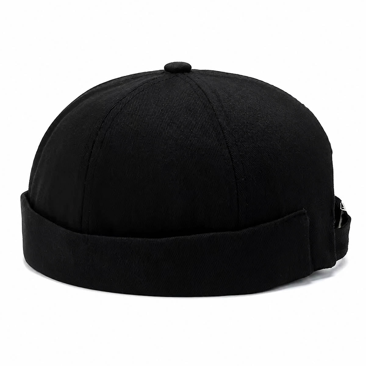 Schwarze Docker Cap mit Flammen-Stickerei – Trendige Hafenmütze Unisex