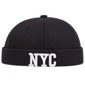 Schwarze NYC Docker Cap – Trendige Hafenmütze mit Stickerei Unisex
