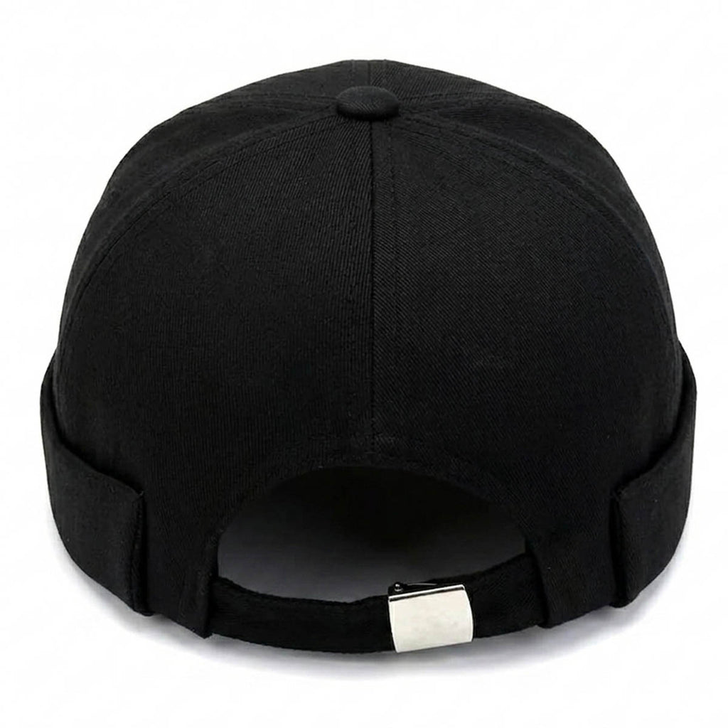 Schwarze NYC Docker Cap – Trendige Hafenmütze mit Stickerei Unisex