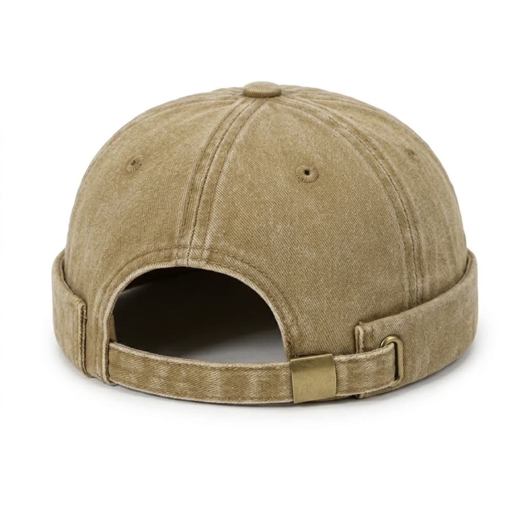 Docker Cap Beige – Washed Hafenmütze aus Baumwolle