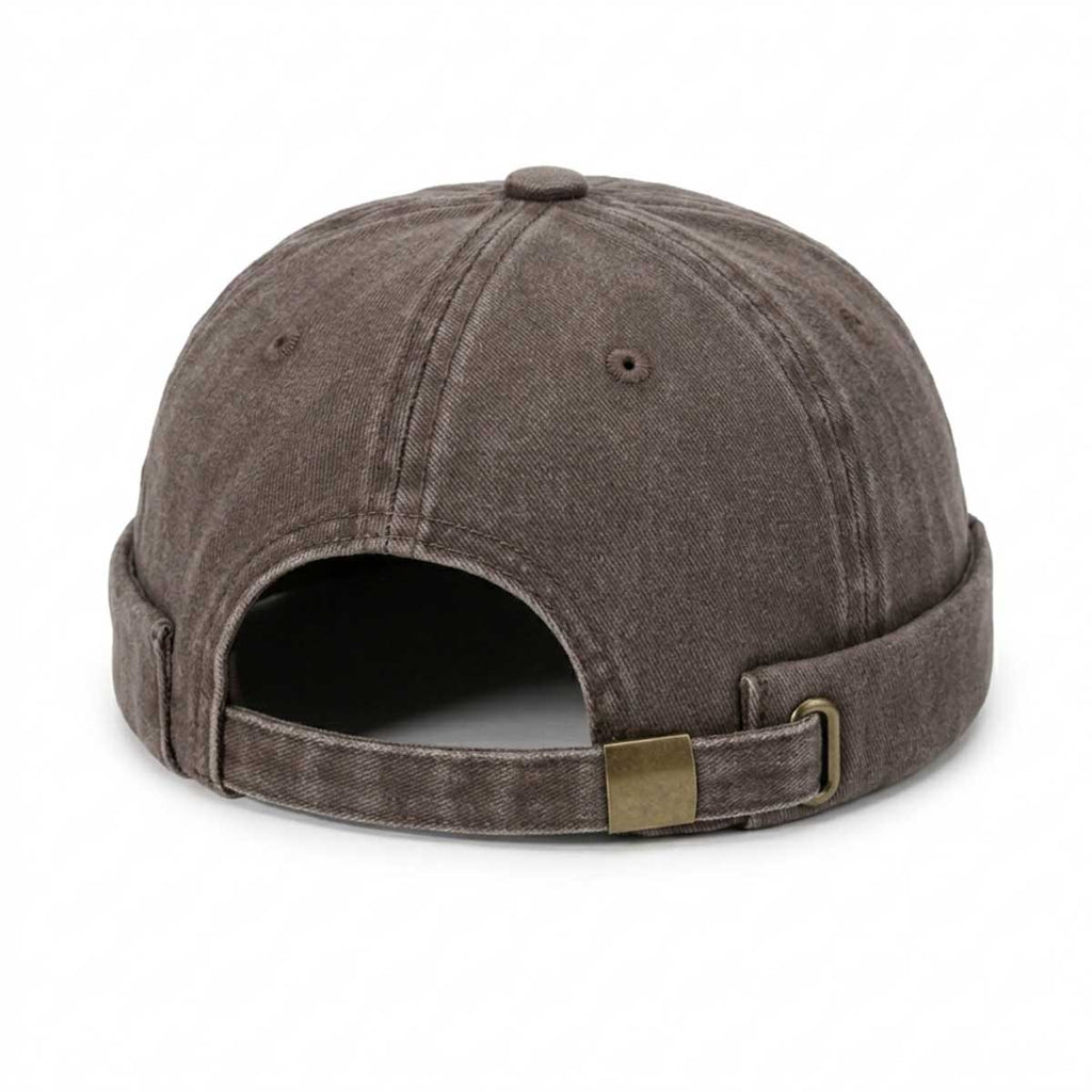 Docker Cap Braun – Washed Hafenmütze aus Baumwolle