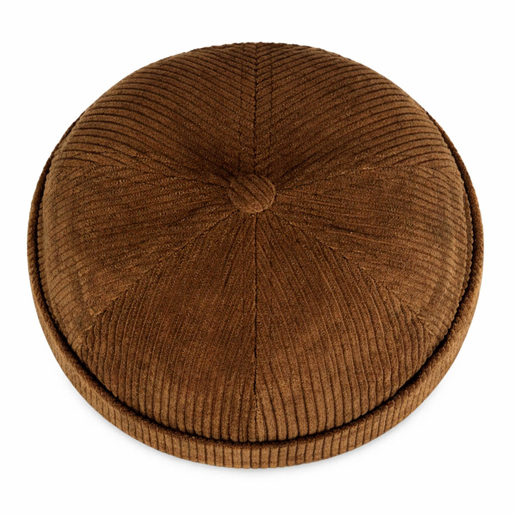 Braune Cord Docker Cap – Trendige Hafenmütze aus Kordsamt Unisex