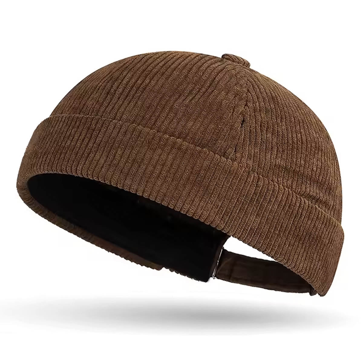 Braune Cord Docker Cap – Trendige Hafenmütze aus Kordsamt Unisex