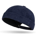 Navyblaue Cord Docker Cap – Trendige Hafenmütze aus Kordsamt Unisex