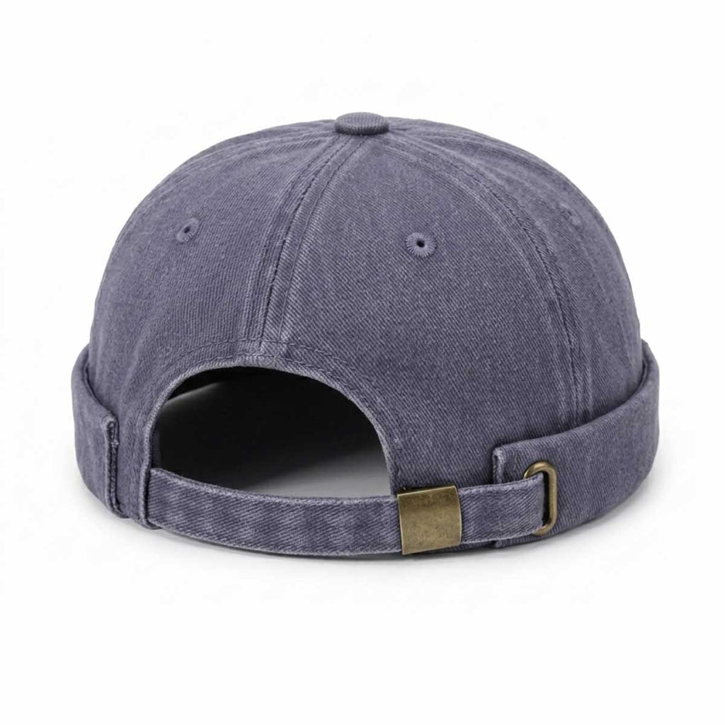 Docker Cap Graublau – Washed Hafenmütze aus Baumwolle