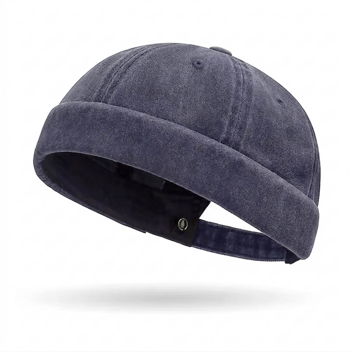 Docker Cap Graublau – Washed Hafenmütze aus Baumwolle