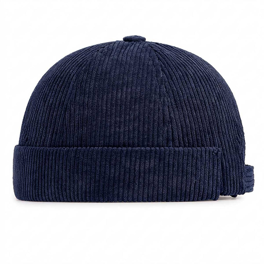Navyblaue Cord Docker Cap – Trendige Hafenmütze aus Kordsamt Unisex