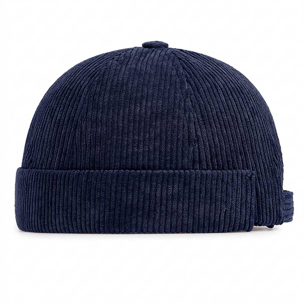 Navyblaue Cord Docker Cap – Trendige Hafenmütze aus Kordsamt Unisex