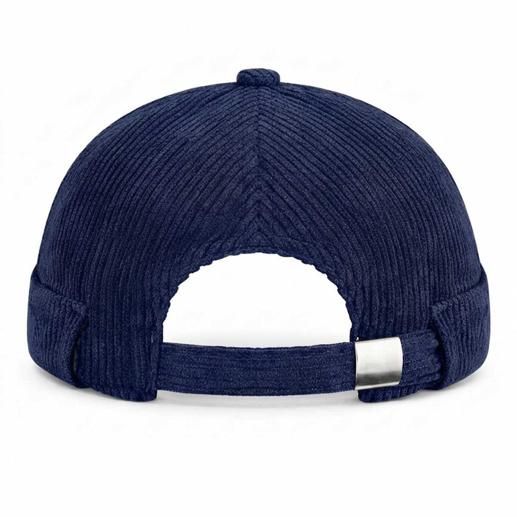 Navyblaue Cord Docker Cap – Trendige Hafenmütze aus Kordsamt Unisex