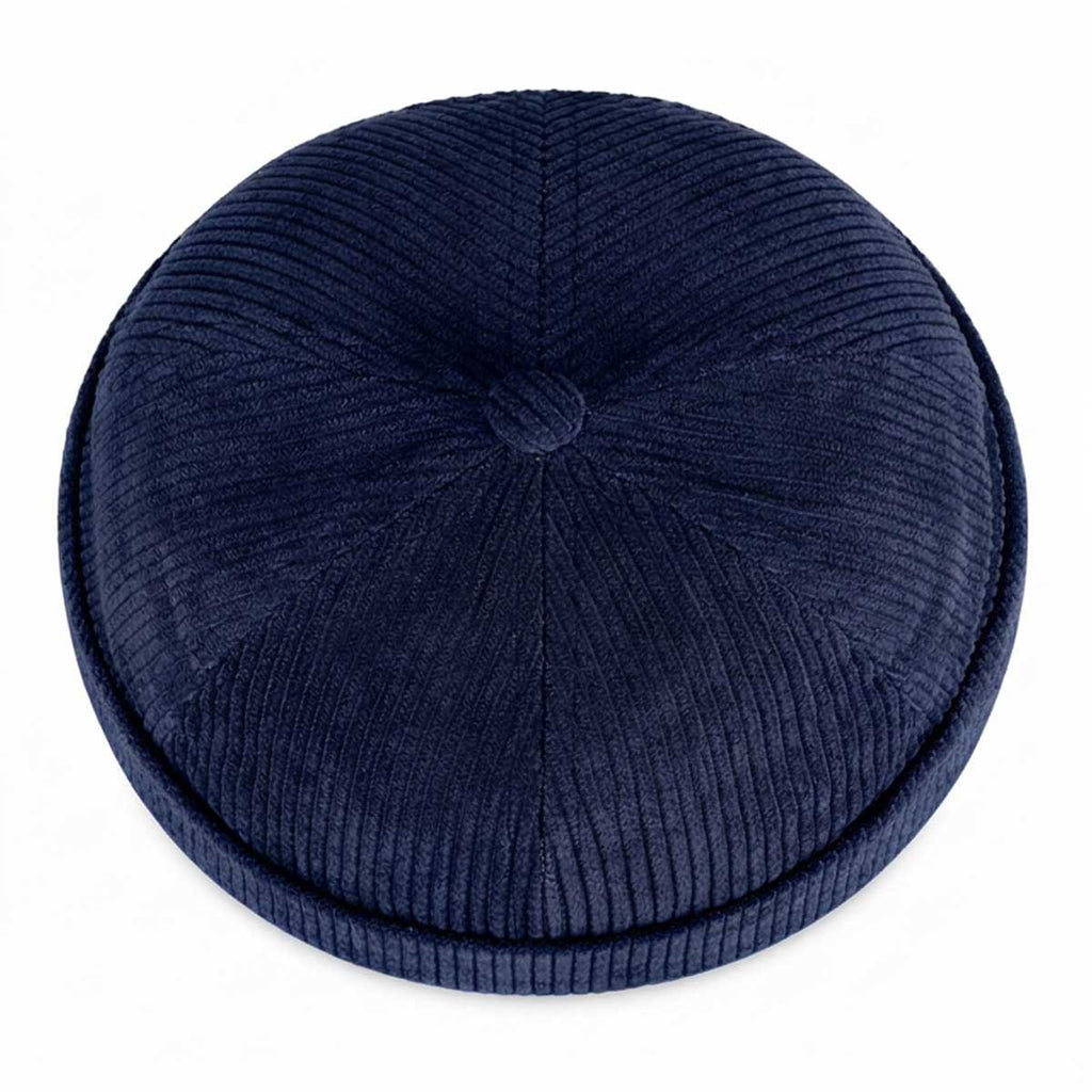 Navyblaue Cord Docker Cap – Trendige Hafenmütze aus Kordsamt Unisex