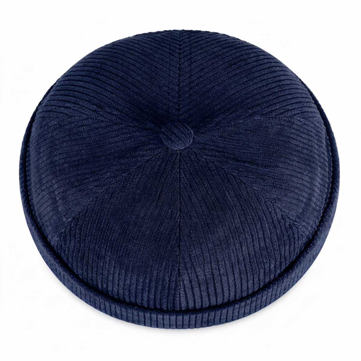 Navyblaue Cord Docker Cap – Trendige Hafenmütze aus Kordsamt Unisex