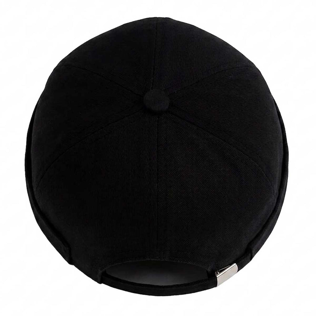 Schwarze Docker Cap Damen Herren Seemannsmütze ohne Schirm von oben