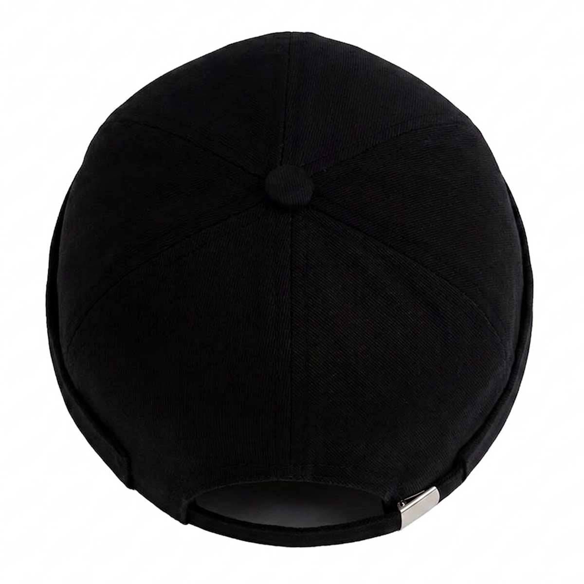 Schwarze Docker Cap Damen Herren Seemannsmütze ohne Schirm von oben