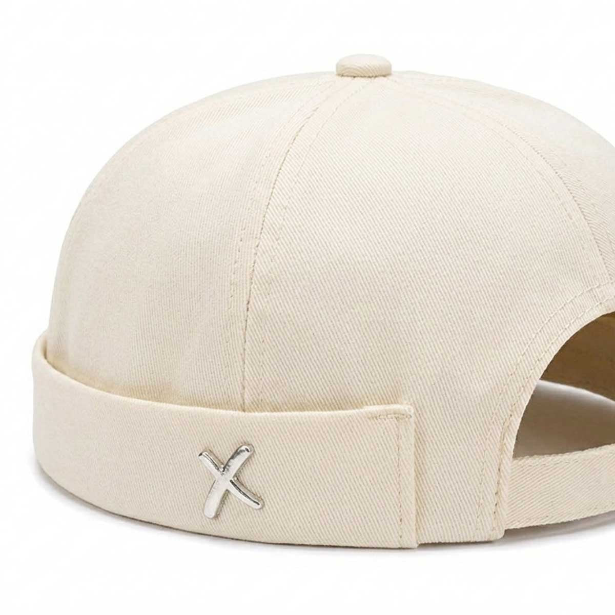 Docker Cap Mütze mit Emblem Creme Weiß