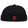 Schwarze Rose Docker Cap – Trendige Hafenmütze mit Stickerei Unisex