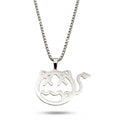 Kreative Herren-Kette aus Edelstahl in Silber mit ausgeschnittenem Teufelchen-Motiv, Hauptfoto