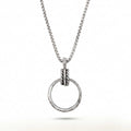 Edelstahl-Herrenkette in Silber mit einem Wikinger Ring Anhänger, Hauptfoto